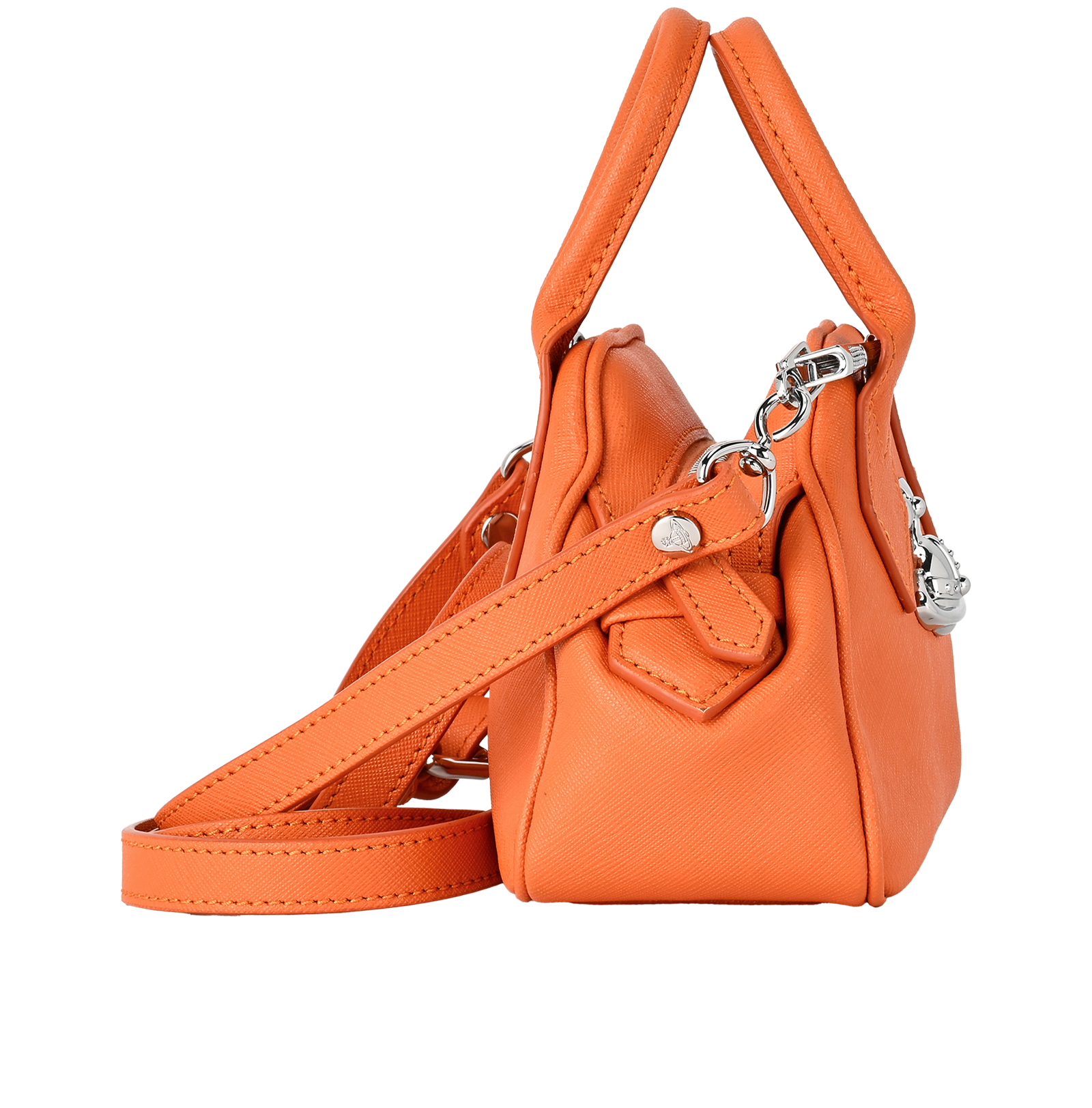 Mini Yasmine, &pound;175, Handbags, Orange, Leather, Side view